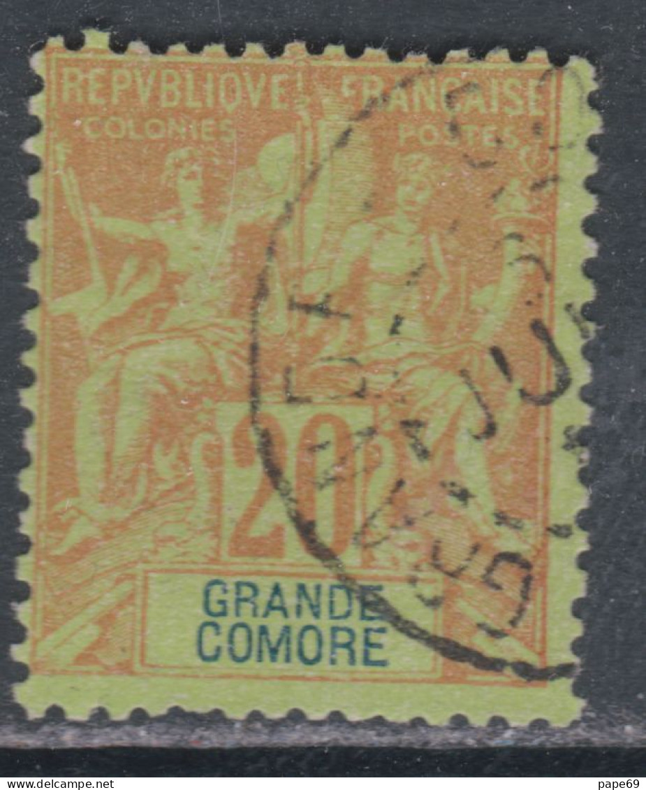 Grande Comore N° 7 O Type Groupe 20 C. Brique Sur Vert Oblitéré Sinon TB - Oblitérés