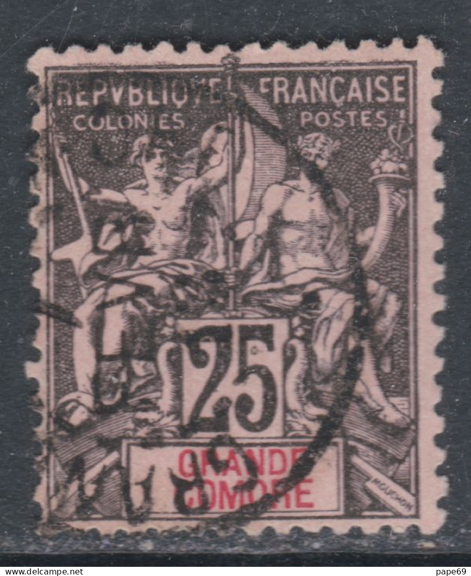 Grande Comore N° 8 O Type Groupe 25 C. Noir Sur Rose Oblitéré Sinon TB - Used Stamps