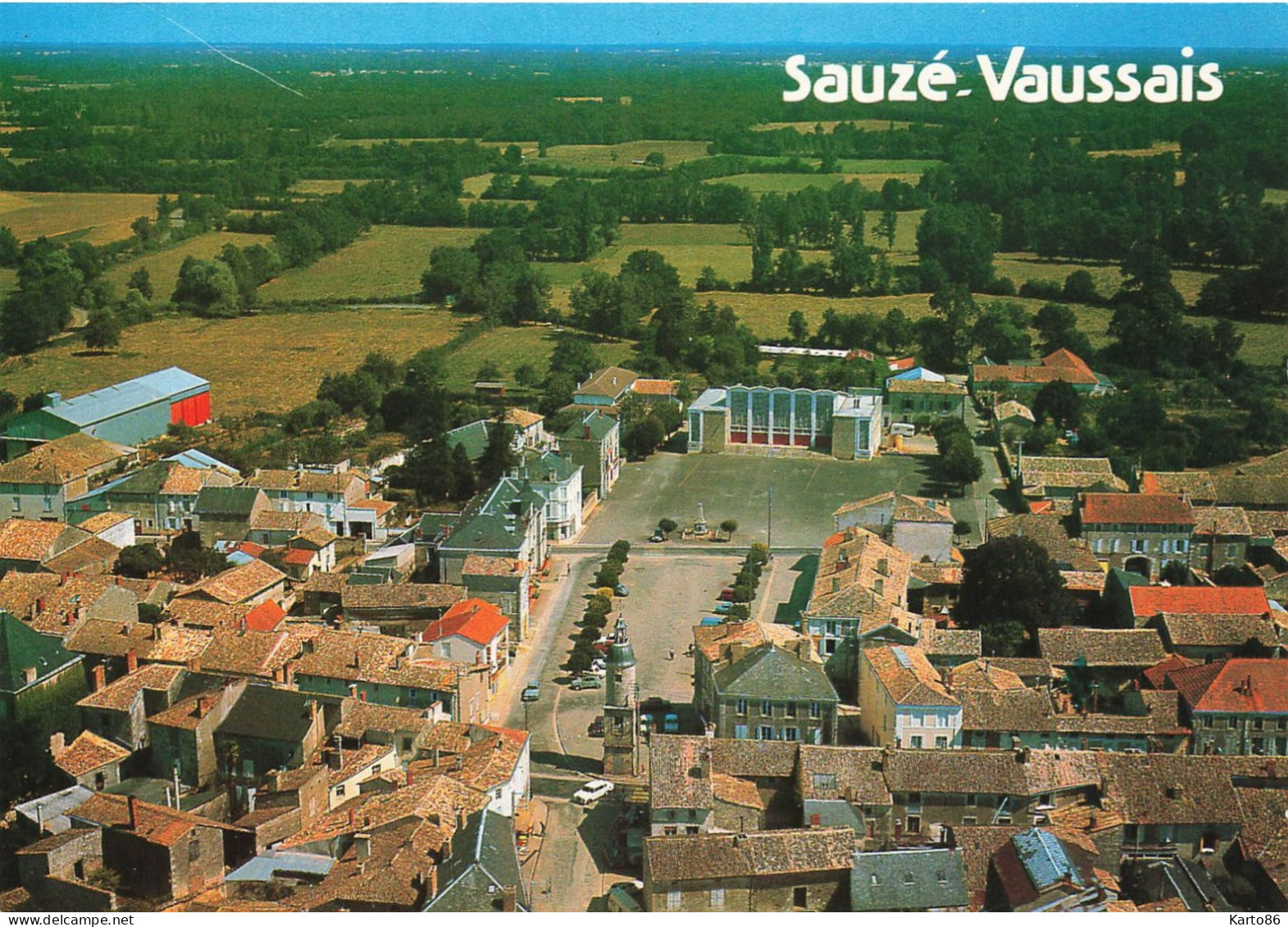 Sauzé Vaussais * Vue Aérienne Sur Le Centre Du Bourg - Sauze Vaussais
