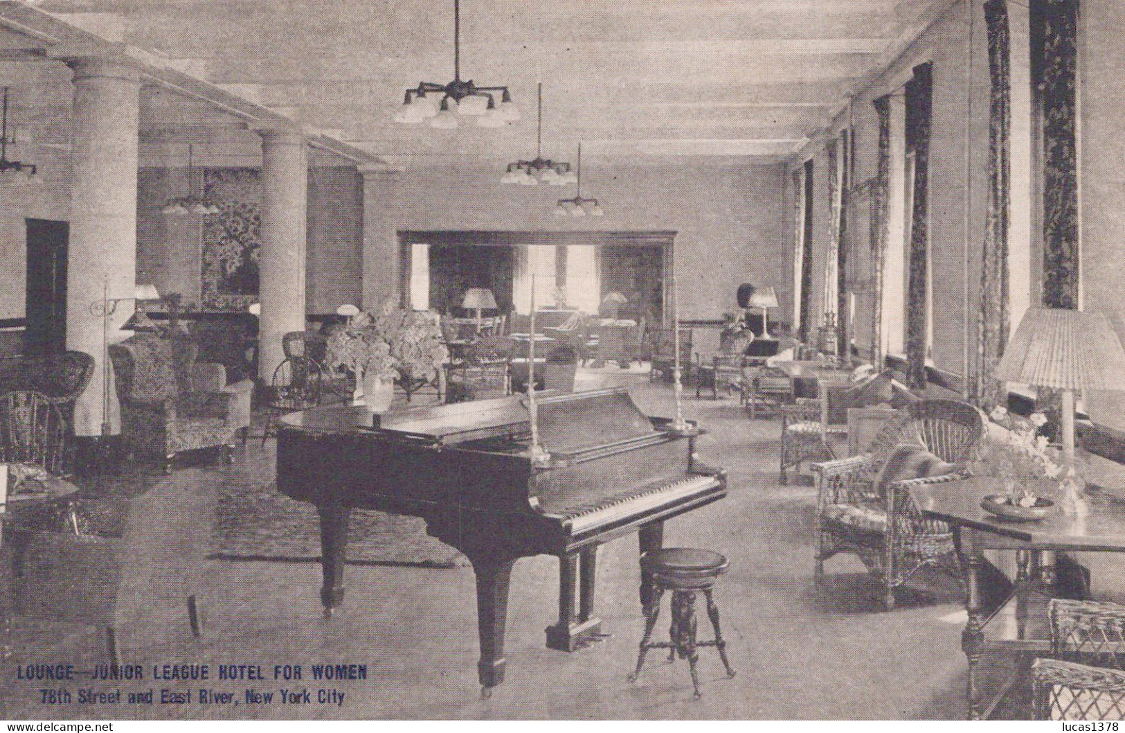 NEW YORK / LOUNGE / JUNIOR LEAGUE HOTEL FOR WOMEN / 78 TH STREET - Bars, Hotels & Restaurants