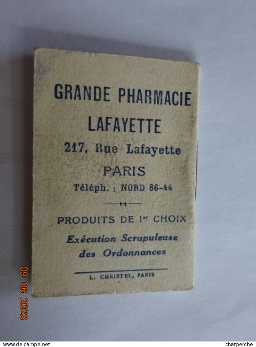 CALENDRIER  1937 PAYSAGE D'HIVER PUBLICITE GRANDE PHARMACIE  LAFAYETTE PARIS - Petit Format : 1921-40