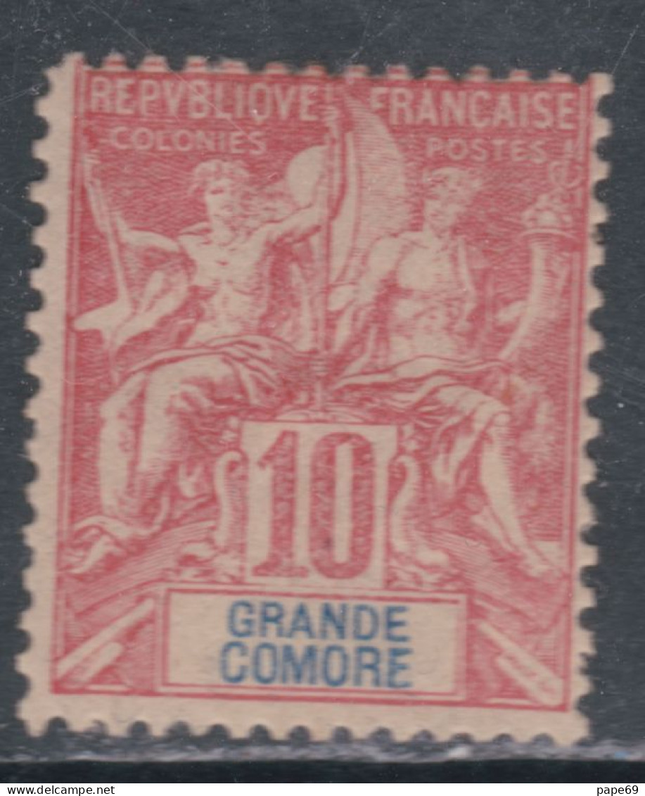 Grande Comore N° 14 X Type Groupe 10 C. Rouge, Trace De Charnière Sinon TB - Unused Stamps