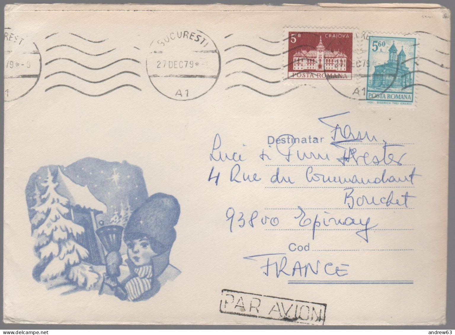 ROMANIA - Rumänien - Posta Romana - 1979 - 5 B + 5,60 L - Viaggiata Da Bucuresti Per Épinay-sur-Seine, France - Cartas & Documentos