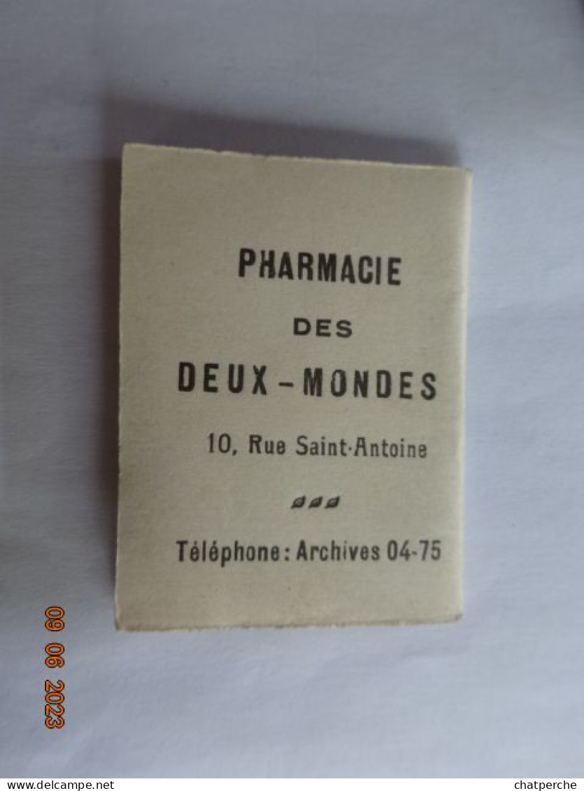 CALENDRIER  1922 BLUETS ET FER A CHEVAL  PHARMACIE  DES DEUX MONDES  PARIS - Petit Format : 1921-40