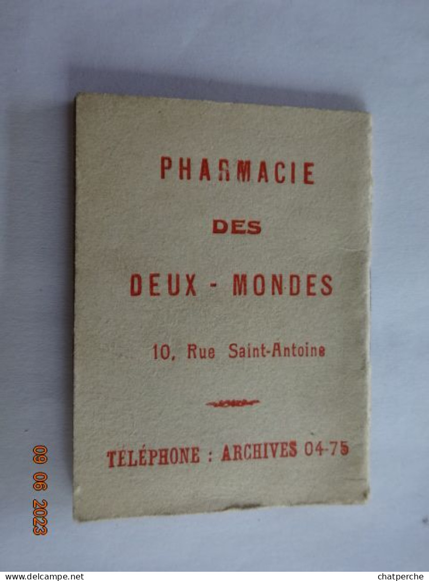 CALENDRIER  1921 CALENDRIER HELIO FEMME A L'EVENTAIL  PHARMACIE  DES DEUX MONDES  PARIS - Petit Format : 1921-40