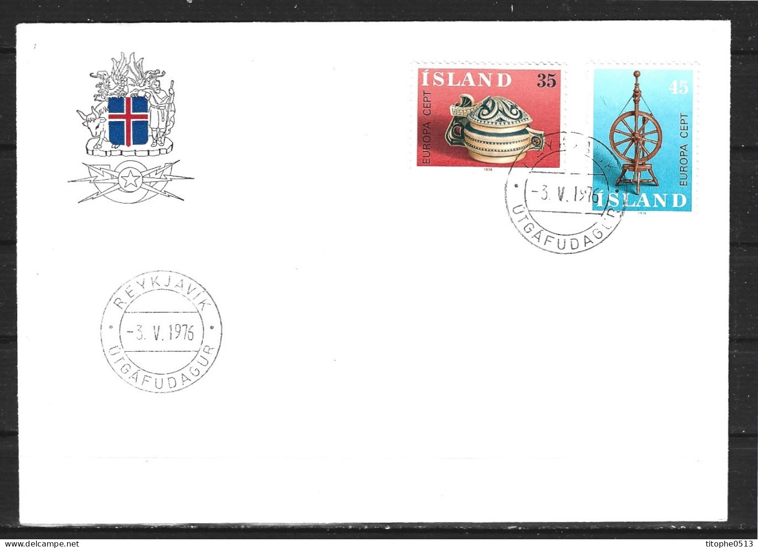 ISLANDE. N°467-8 De 1976 Sur Enveloppe 1er Jour (FDC). Rouet. - Textile