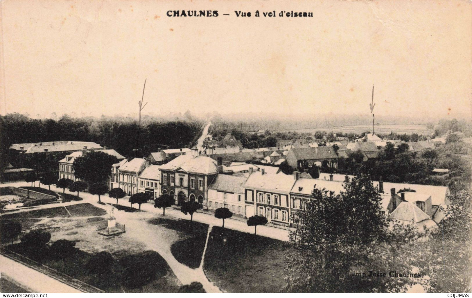 80 - CHAULNES - S17518 - Vue à Vol D'Oiseau - En L'état Pli - Chaulnes