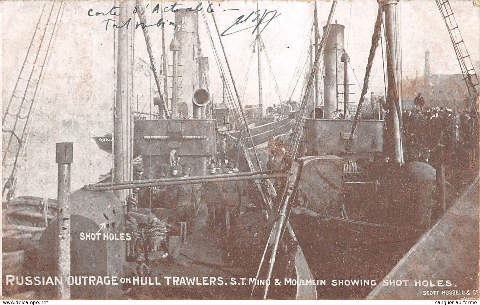 CPA RUSSIE RUSSIAN OUTRAGE ON HULL TRAMWLERS - Russie