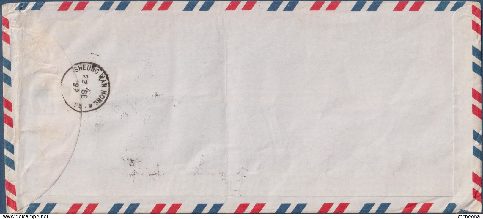 Enveloppe Recommandée Avec 4 Timbres Effigie De La Reine Elisabeth II, Hong-Kong,  22.09.92 - Briefe U. Dokumente