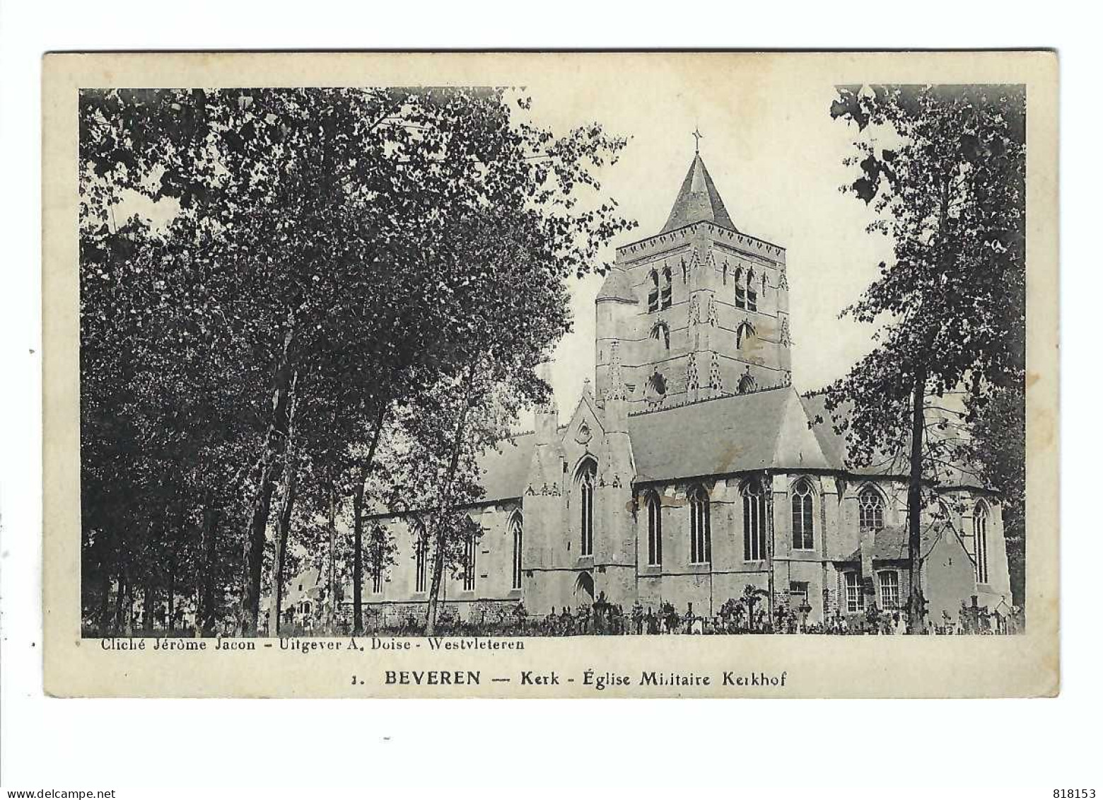 1. BEVEREN - Kerk - Eglise Militair Kerkhof 1919 - Alveringem