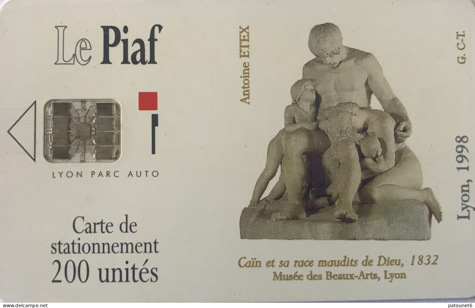 PIAF   -   LYON   -   Lyon Parc Auto  -   Antoine ETEX  -  1998  -  200 Unités - Cartes De Stationnement, PIAF