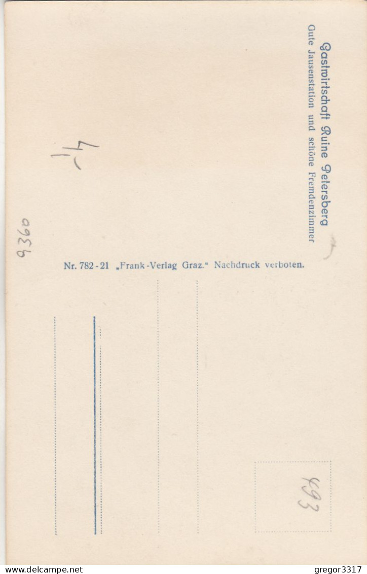 C9719) FRIESACH I. Kärnten - Ruine PETERSBERG Mit Frau Vor Holzkreuz -. BURGFRIED - Alt - Friesach
