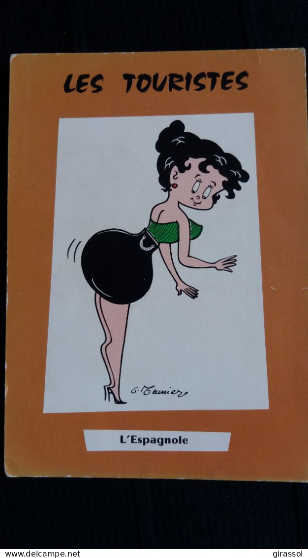 CPSM LES TOURISTES L ESPAGNOLE ILLUSTRATEUR G MEUNIER DESSIN FESSES EN FORME DE GRENADE HUMOUR - Meunier, G.