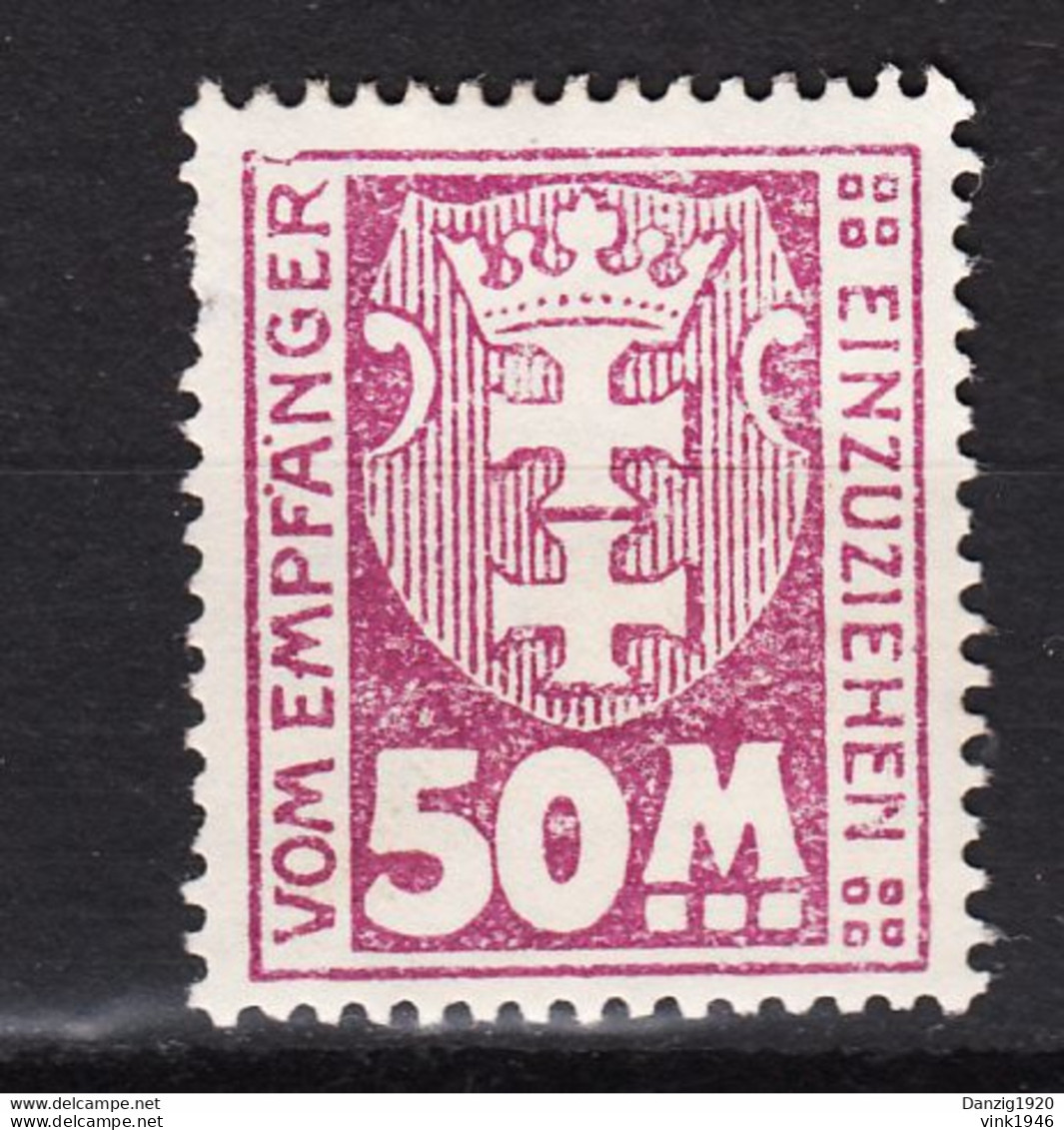 Danzig 1923,Mi.Porto 23,ABART,PF,Randlinie Linksoben Eingebuchtet Und .... Lese,Postfrisch Mit Falz (D2996) - Postage Due