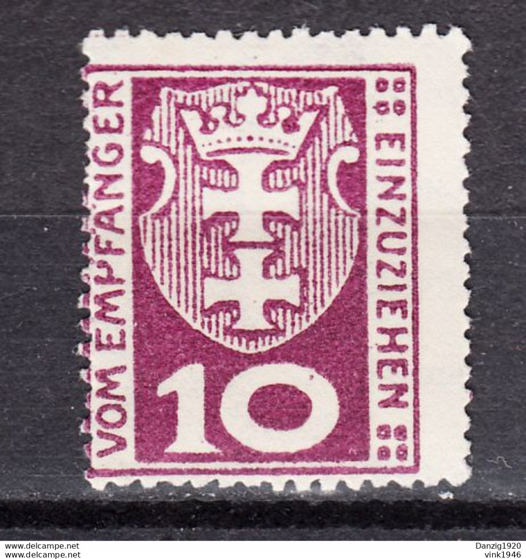 Danzig 1921,Mi.Porto 1a,verschoben Druck,Postfrisch Mit Falz (D2993) - Portomarken