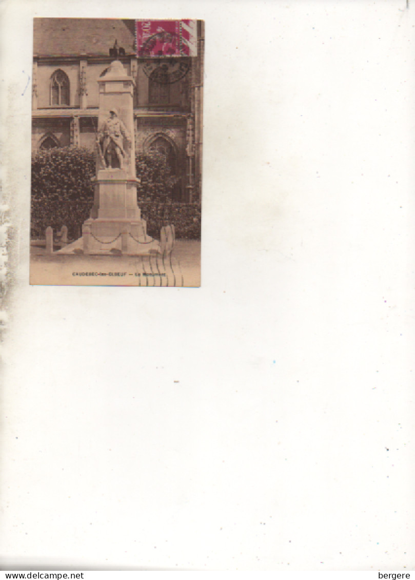 71. CPA - CAUDEBEC LES ELBEUF - Le Monument Devant L'église - Scan Du Verso - - Caudebec-lès-Elbeuf