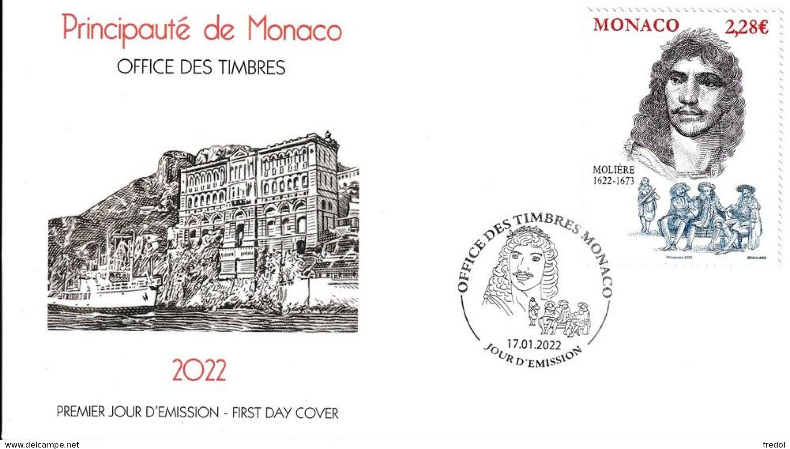 Monaco Fdc 2022 Molière - Altri & Non Classificati