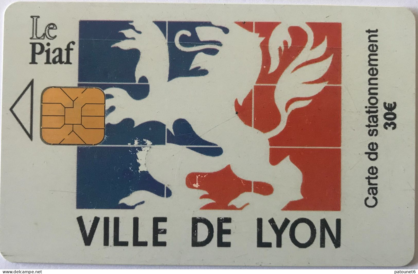 PIAF   -  LYON   -  Ville De Lyon  -  30 E. (noir) - Cartes De Stationnement, PIAF