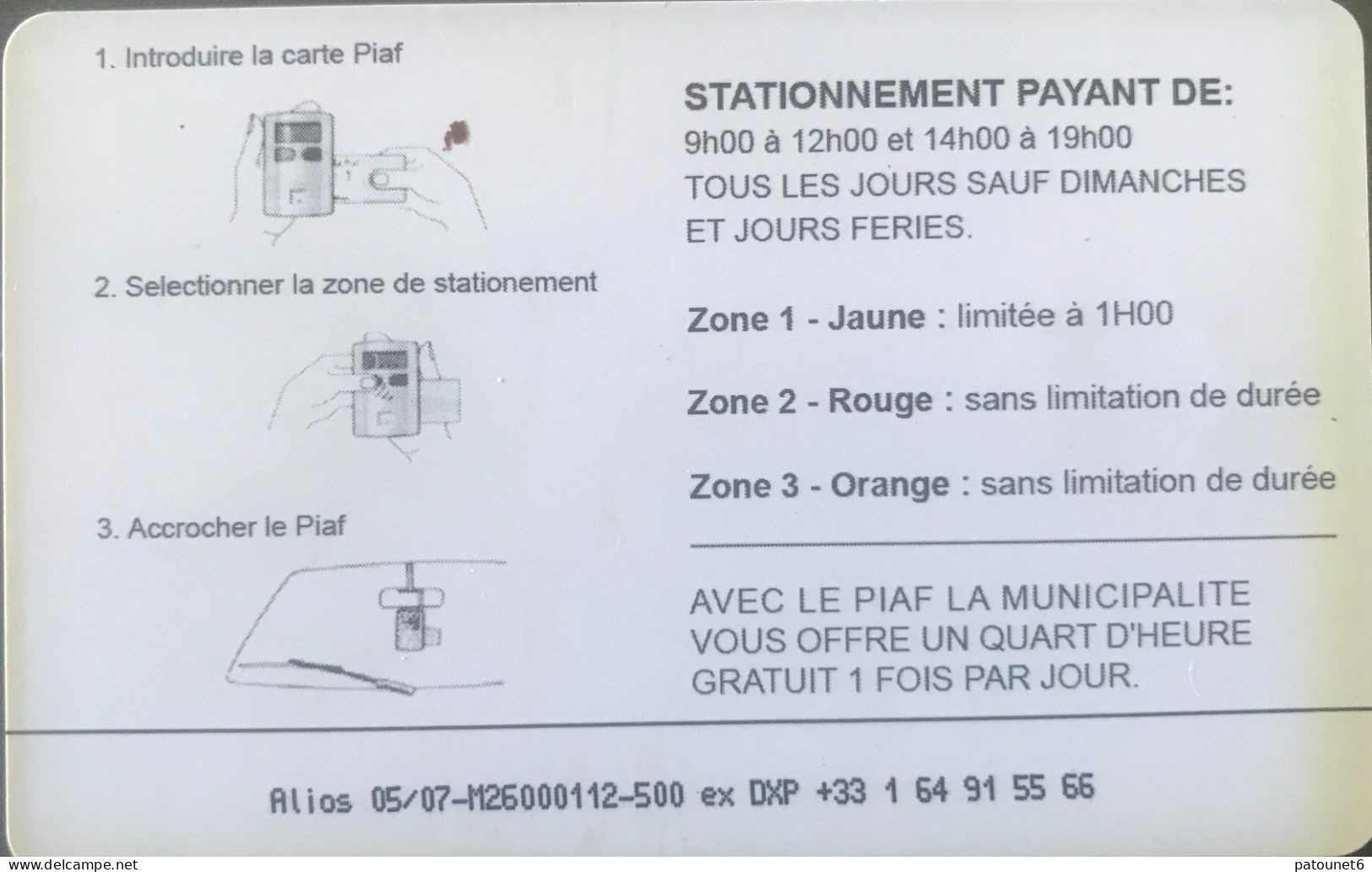 PIAF   -   ROMANS  - - Cartes De Stationnement, PIAF