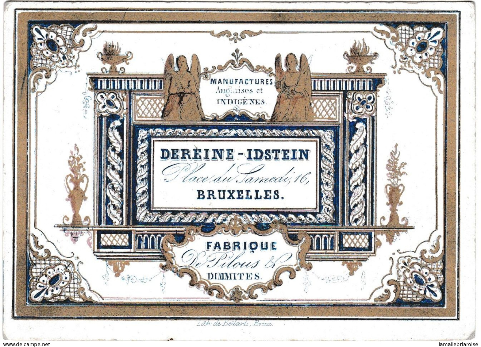 Belgique, Carte Porcelaine, Porseleinkaart, Dereine - Idstein, Fabrique De Pilous, Bruxelles, Dim:112x80mm, - Porcelaine