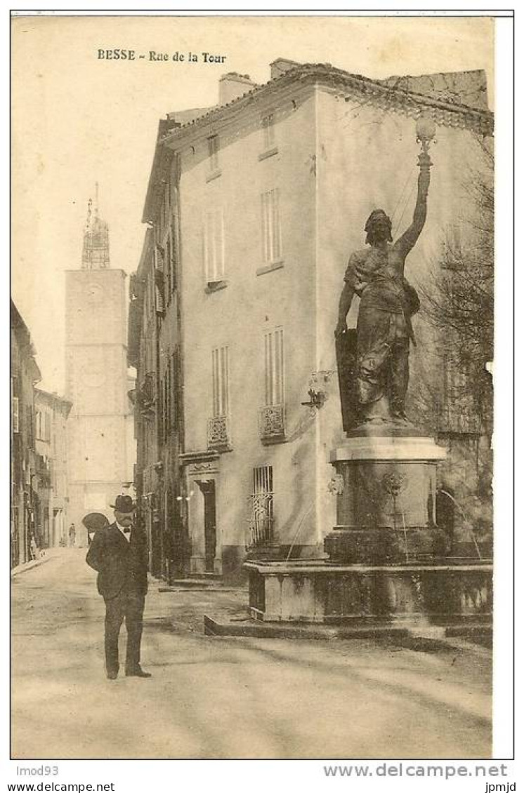 83 - BESSE - Rue De La Tour - Voir état - Fontaine Et Statue De La Liberté - (spaf) - Besse-sur-Issole