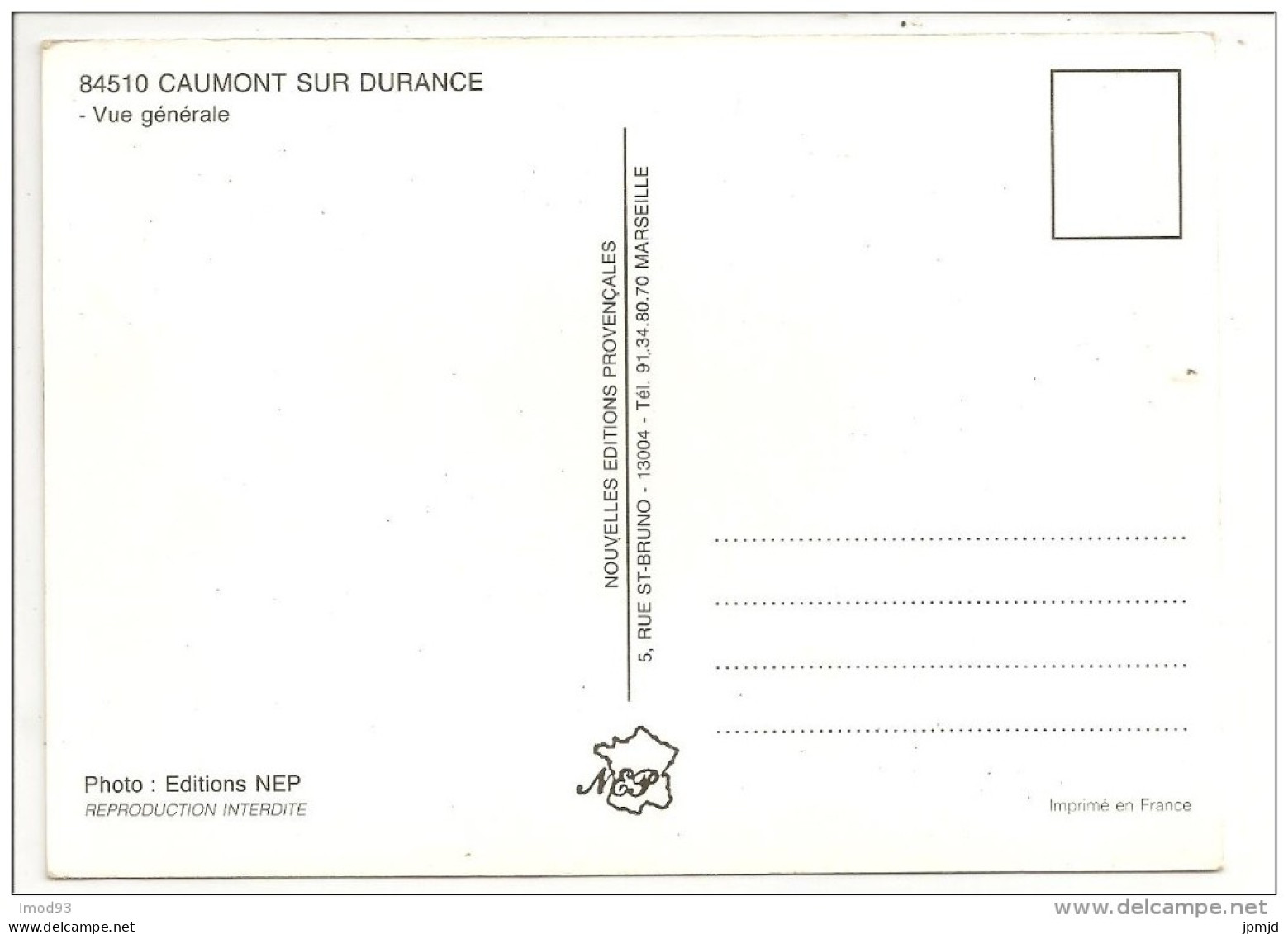 84 - CAUMONT SUR DURANCE - Vue Générale - Ed. NEP - Caumont Sur Durance