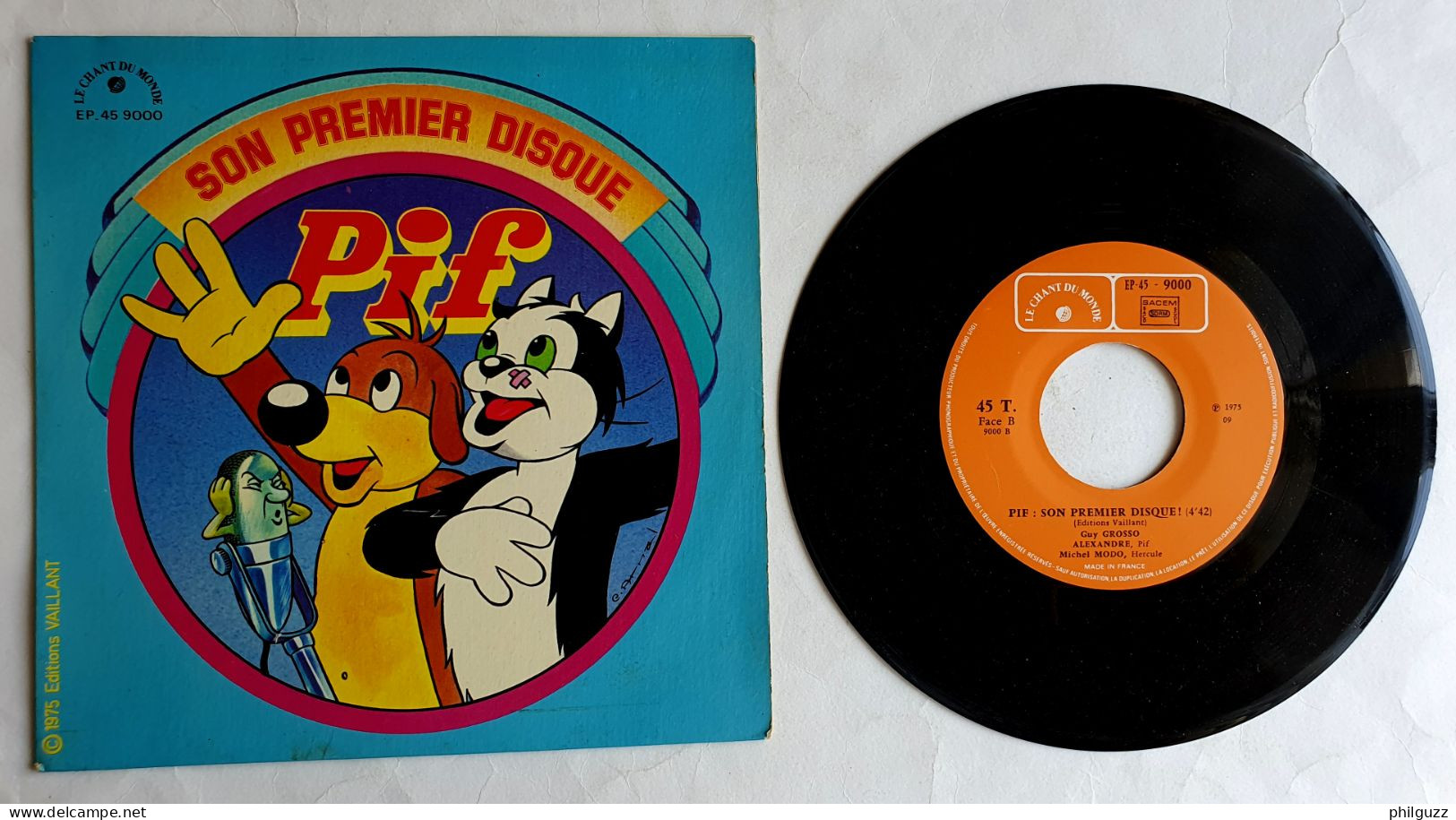 DISQUE PIF 45 T SON PREMIER DISQUE VAILLANT 1975 - Records