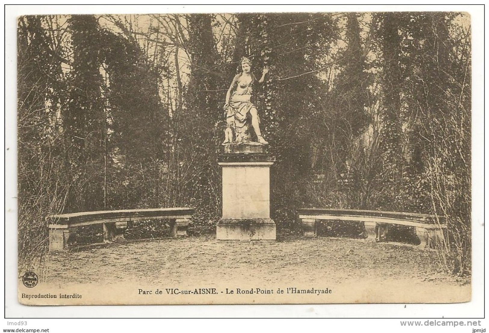 02 - Parc De VIC-sur-AISNE - Le Rond-Point De L'Hamadryade - Imp. Réunies De Nancy - 1913 - Vic Sur Aisne