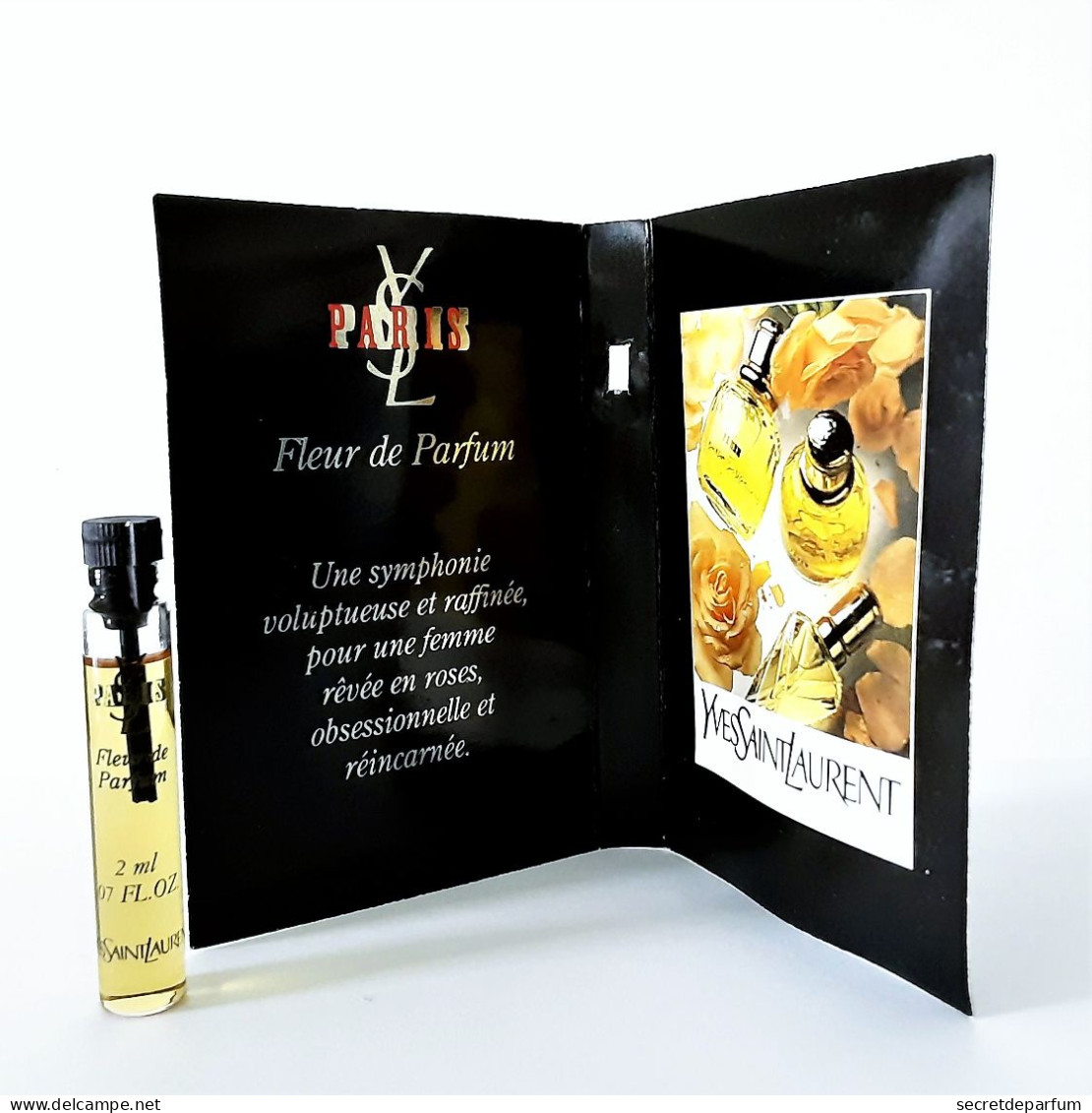 échantillons De Parfum Tubes Sur Cartes  PARIS De YVES SAINT LAURENT  FLEUR De PARFUM  Spray Tube 2 Ml - Parfums - Stalen