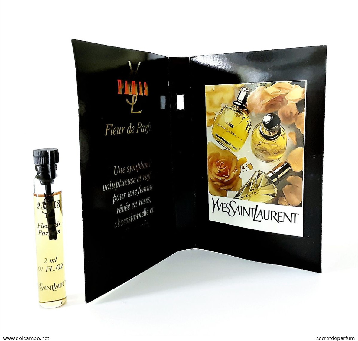 échantillons De Parfum Tubes Sur Cartes  PARIS De YVES SAINT LAURENT  FLEUR De PARFUM  Spray Tube 2 Ml - Parfumproben - Phiolen