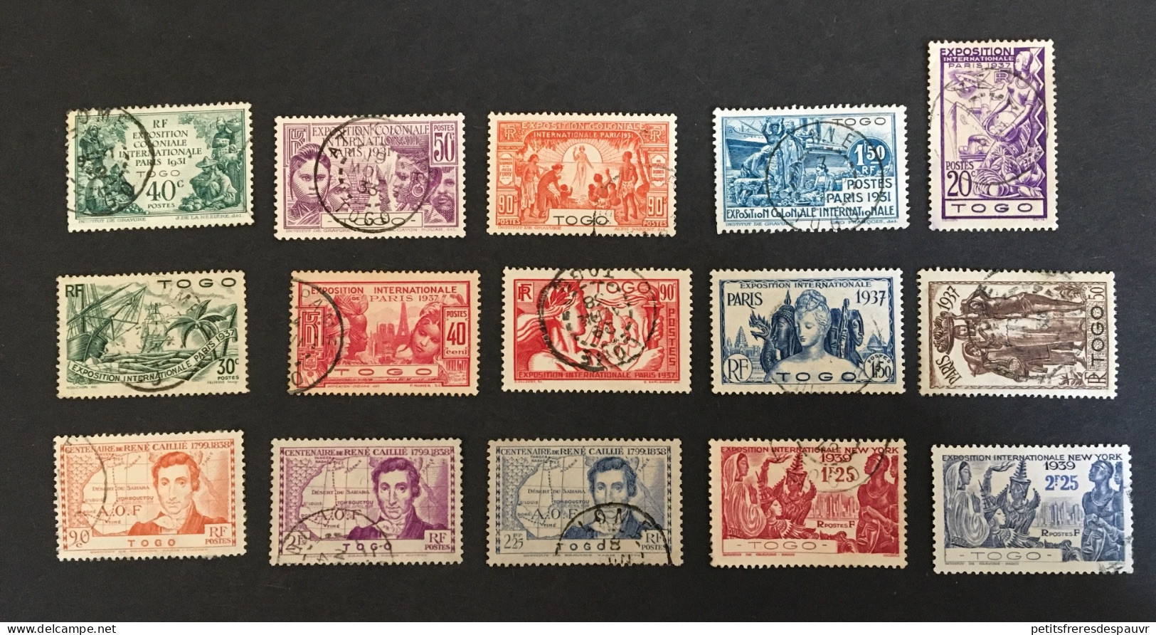 COLONIES FRANÇAISES TOGO YT 161 à 170 172 à 176 (15 Valeurs) - Oblitérés Used -  Cote 59E - Used Stamps
