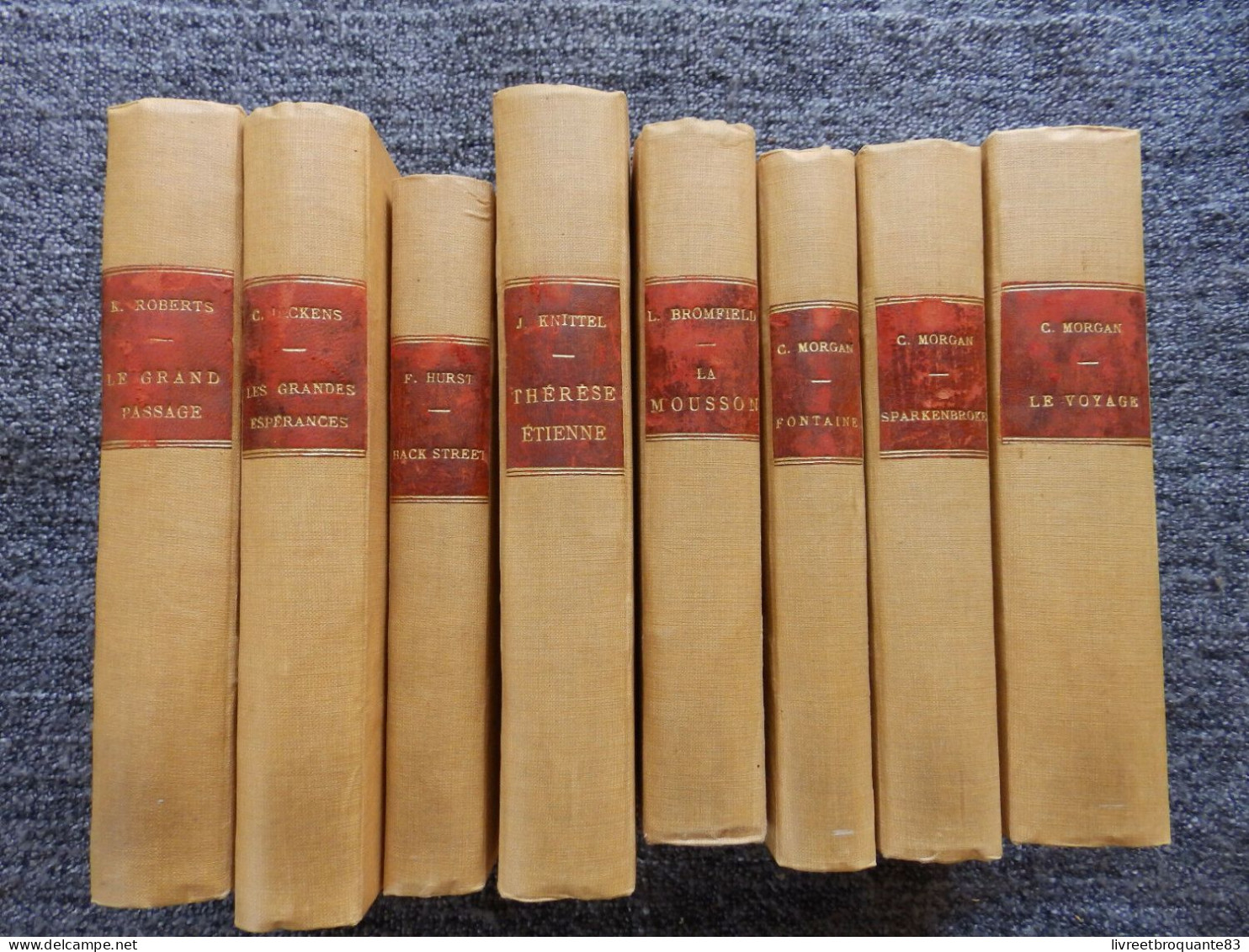 LOT RELIURES HURST BACK STREET EDT 1947  MORGAN LE VOYAGE EDT 1947 SPARKENBROKE EDT 1947 FONTAINE EDT 1947  DICKENS LES - Lotti E Stock Libri