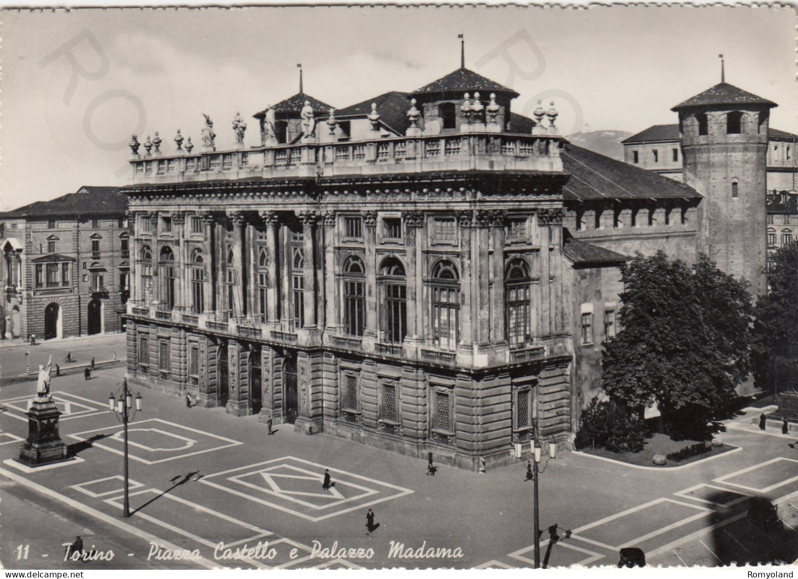 CARTOLINA  TORINO,PIEMONTE-PIAZZA CASTELLO E PALAZZO MADAMA-MEMORIA,CULTURA,IMPERO ROMANO,BELLA ITALIA,VIAGGIATA 1953 - Palazzo Madama