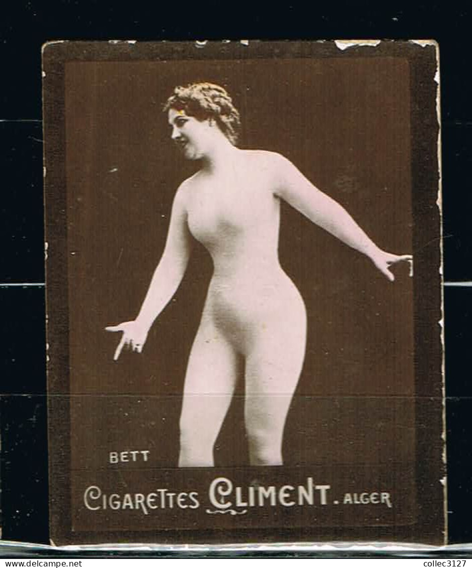 S1 - Chromo 6.5*5 Cm Cigarettes Climent Alger - Femme - érotisme - Dos Tirage No 120 - Bett - Climent