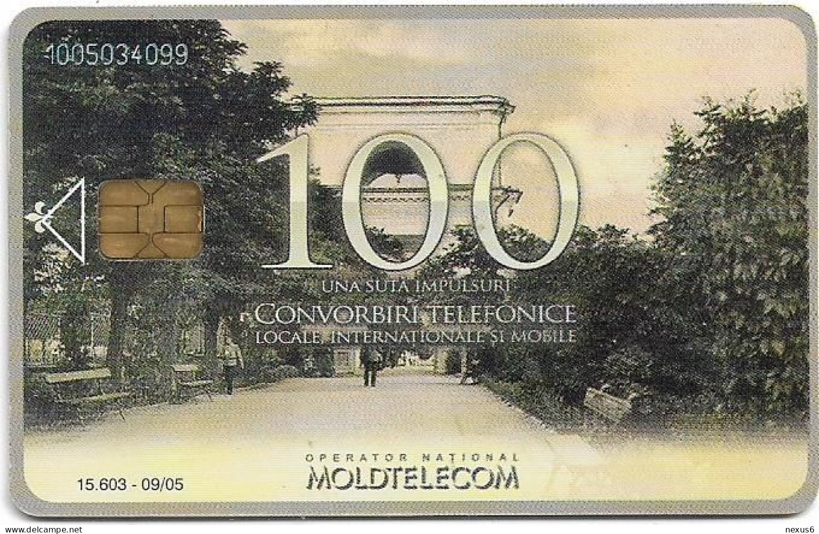 Moldova - Moldtelecom - Chisinau, Aleea Principala, Chip CHT08, 09.2005, 100U, 15.603ex, Used - Moldavië