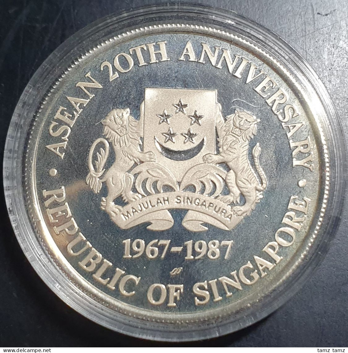 Singapore Commemorative 20th Anniversary ASEAN 10 Dollars 1987 PROOF UNC - Singapur