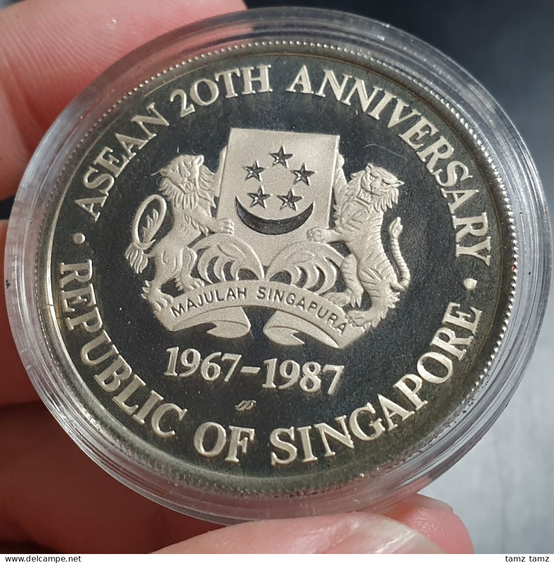 Singapore Commemorative 20th Anniversary ASEAN 10 Dollars 1987 PROOF UNC - Singapore