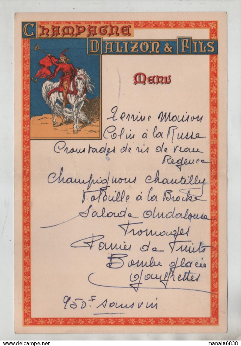 Champagne D'Alizon - Menus