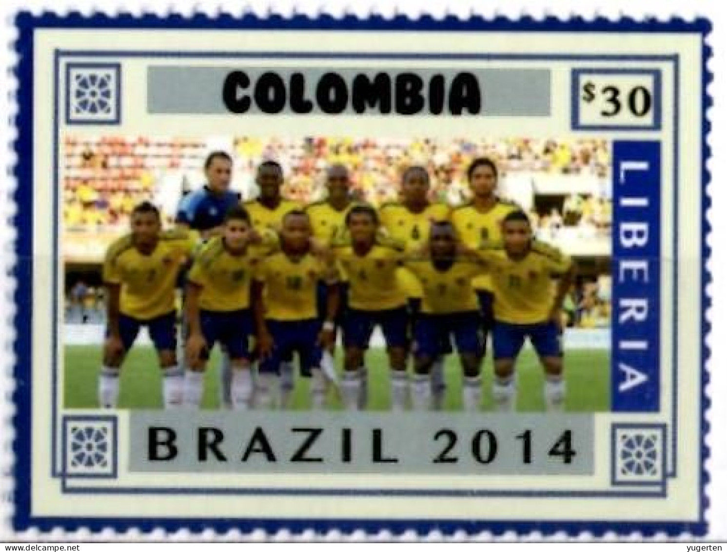 LIBERIA 2014 - 1v - MNH - Colombia Team - Brazil World Football Championship - Soccer Calcio - Football - World Cup - 2014 – Brésil