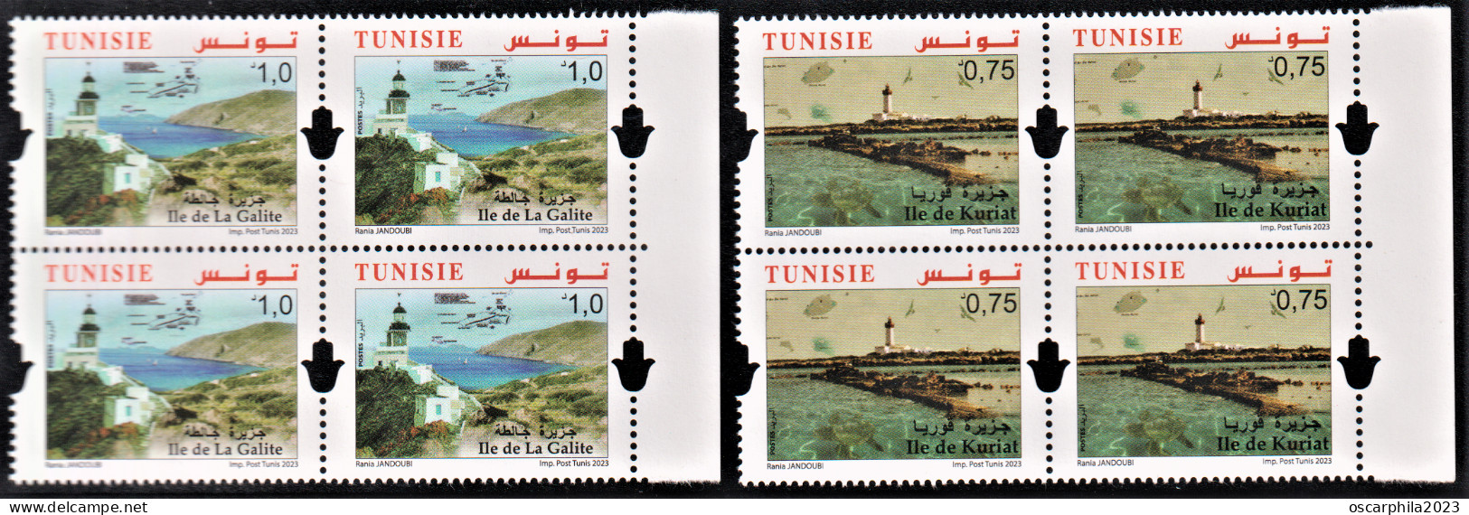 2023.Tunisie-emission N°8, - Les Iles De Tunisie -Ile De Kuriat & Ile De La Galite -  2 Bloc De 4  / 8v. MNH** - Isole