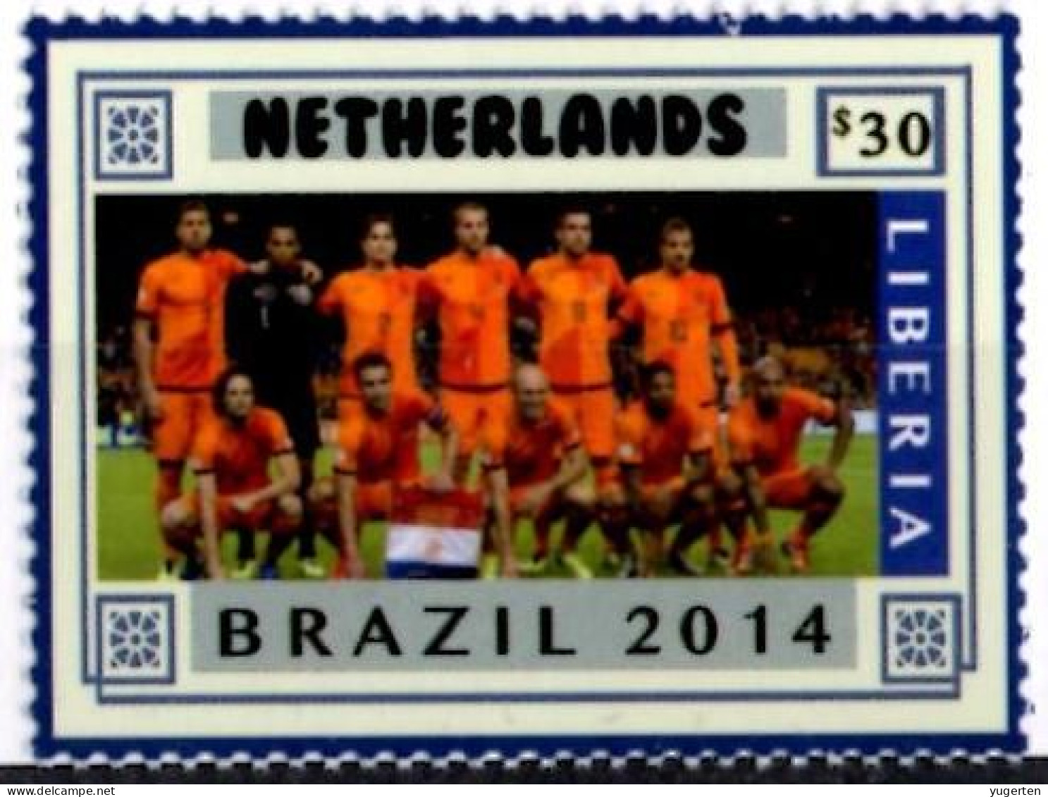 LIBERIA 2014 - 1v - MNH - Netherlands Team - Brazil World Football Championship - Soccer Calcio - Football - World Cup - 2014 – Brazil