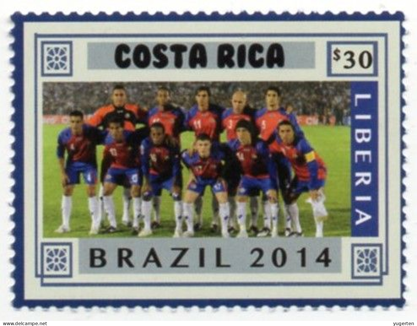 LIBERIA 2014 - 1v - MNH - Costa Rica Team - Brazil World Football Championship - Soccer Calcio - Football - World Cup - 2014 – Brazilië