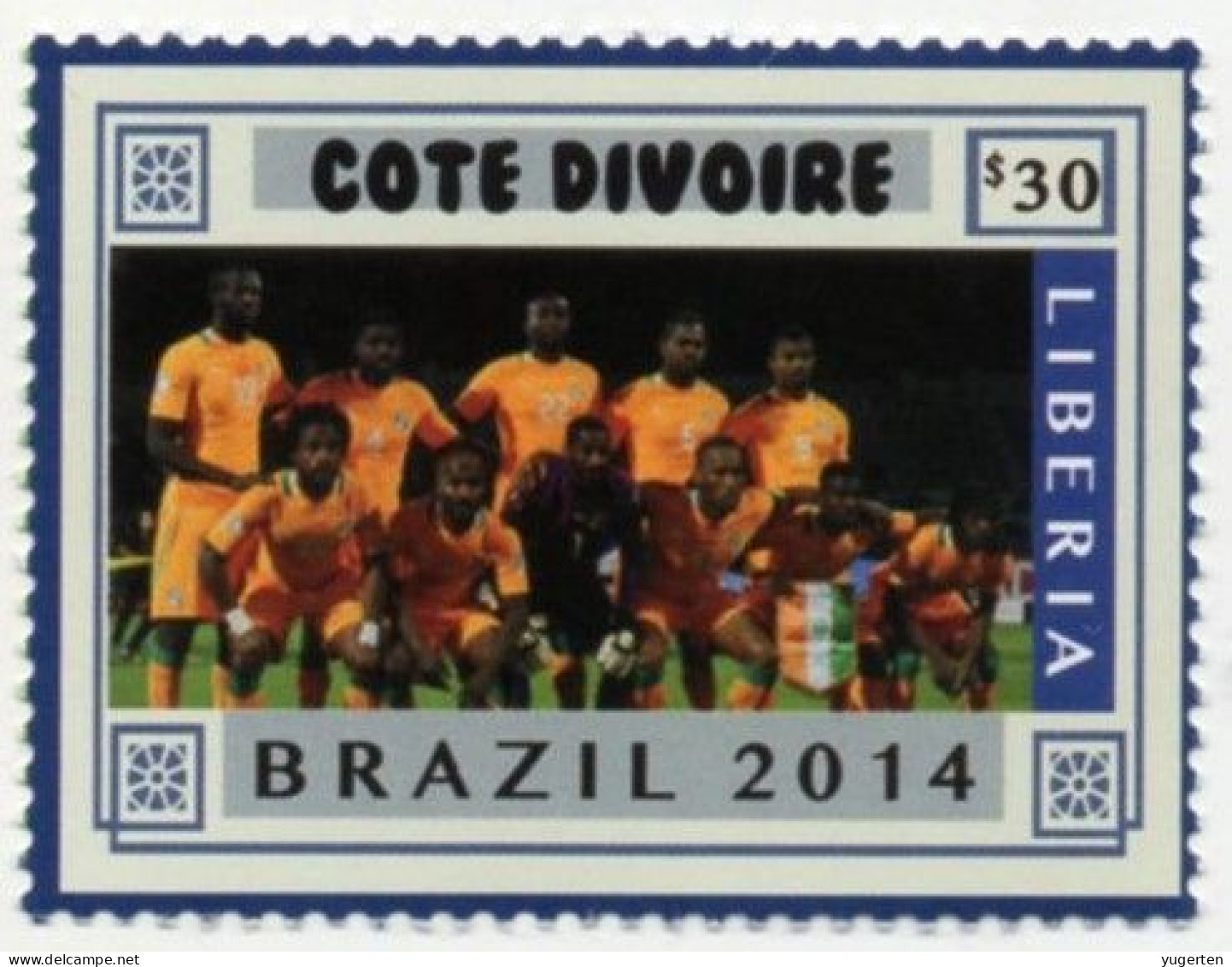 LIBERIA 2014 - 1v - MNH - Ivory Coast Team - Brazil World Football Championship - Soccer Calcio - Football - World Cup - 2014 – Brazilië