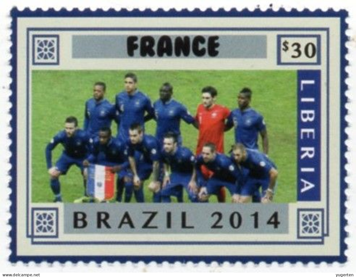 LIBERIA 2014 - 1v - MNH - France Team - Brazil World Football Championship - Soccer Calcio - Football - World Cup - 2014 – Brazil