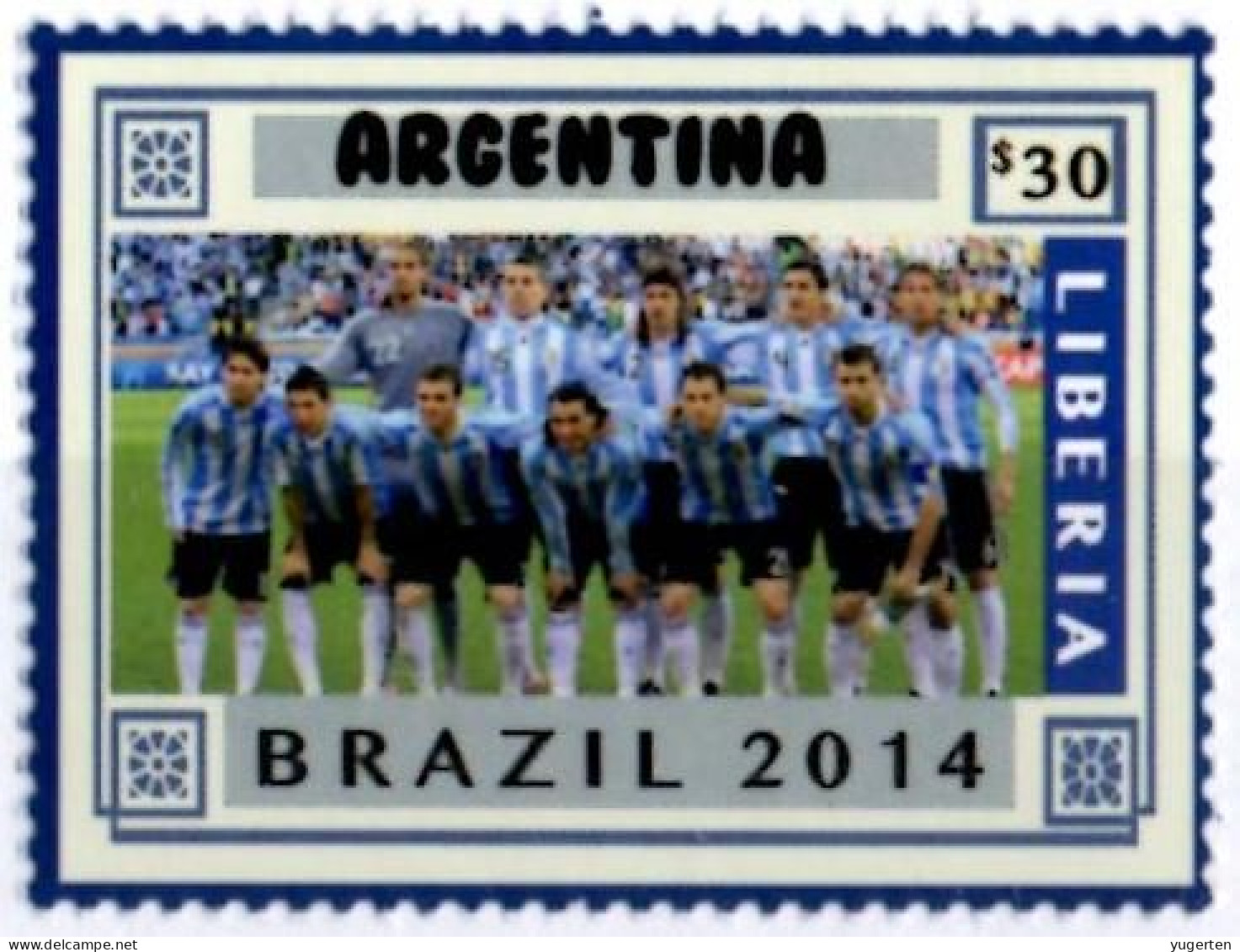 LIBERIA 2014 - 1v - MNH - Argentina Team - Brazil World Football Championship - Soccer Calcio - Football - World Cup - 2014 – Brésil