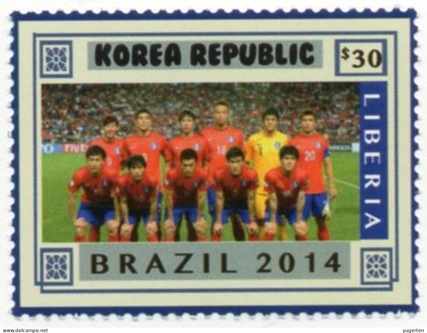 LIBERIA 2014 - 1v - MNH - Korea REP Team - Brazil World Football Championship - Soccer Calcio - Football - World Cup - 2014 – Brésil