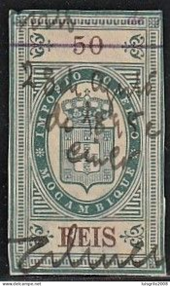 Revenue/ Fiscal, Moçambique 1878 - Imposto Do Sello. 50 Reis - Gebruikt