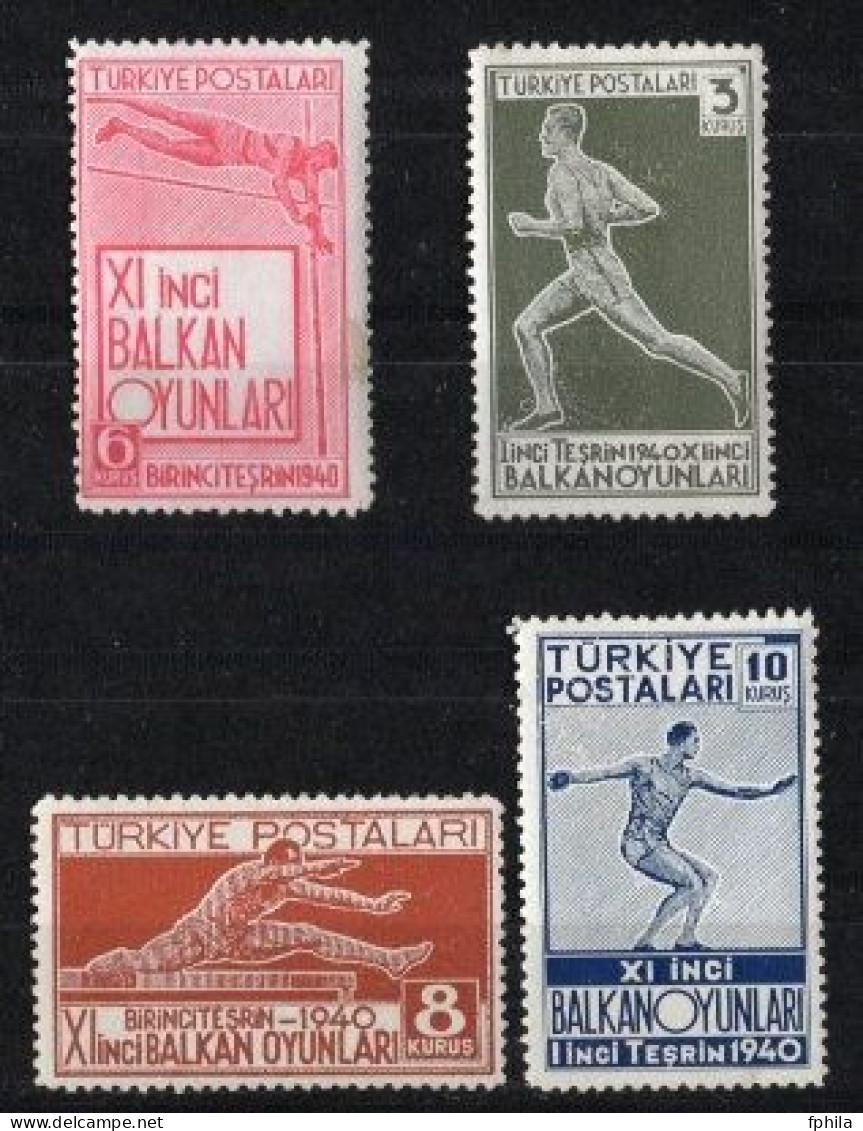 1940 TURKEY THE 11TH BALKAN GAMES MINT WITHOUT GUM - Nuovi