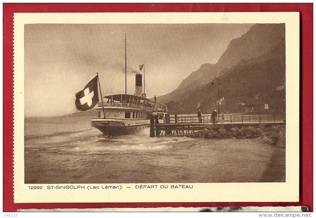 EZS-04x Saint-Gingolph St.-Gingolf  Léman, Départ Du Bateau. Non Circulé. Collection Boch - Saint-Gingolph