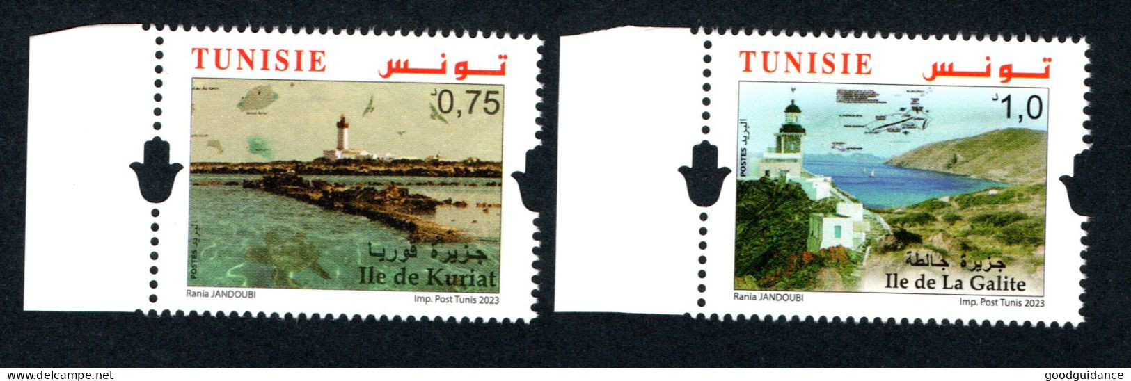 2023- Tunisie - Îles : Kuriat - Galite -Phares - Tortue Marine- Emission Complète 2v.MNH** - Inseln